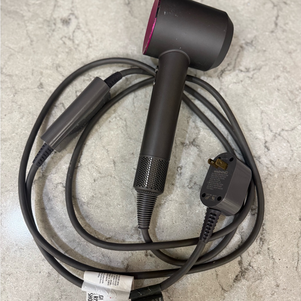 Dyson Hair Dryer With Black And Pink Finish